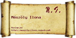Mészöly Ilona névjegykártya